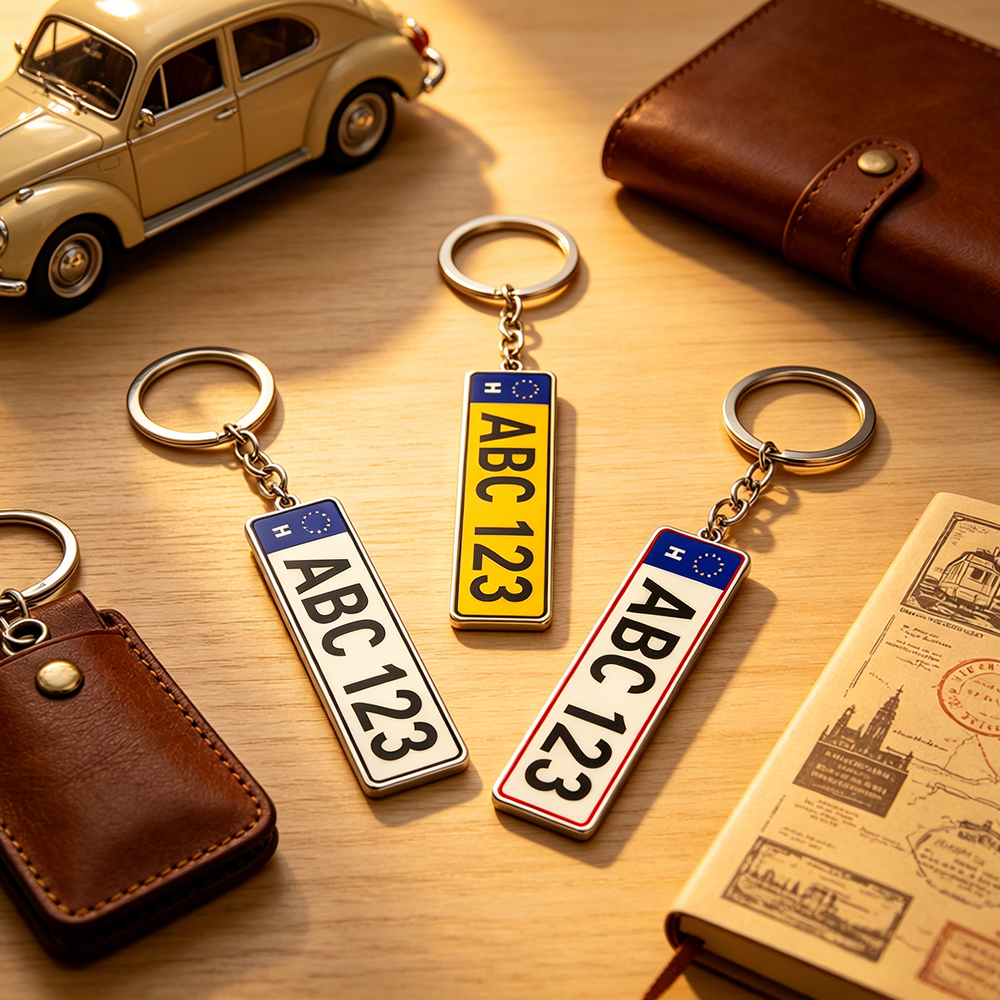 Initial Ring Custom - Personalized Acrylic License Plate Keychain Custom