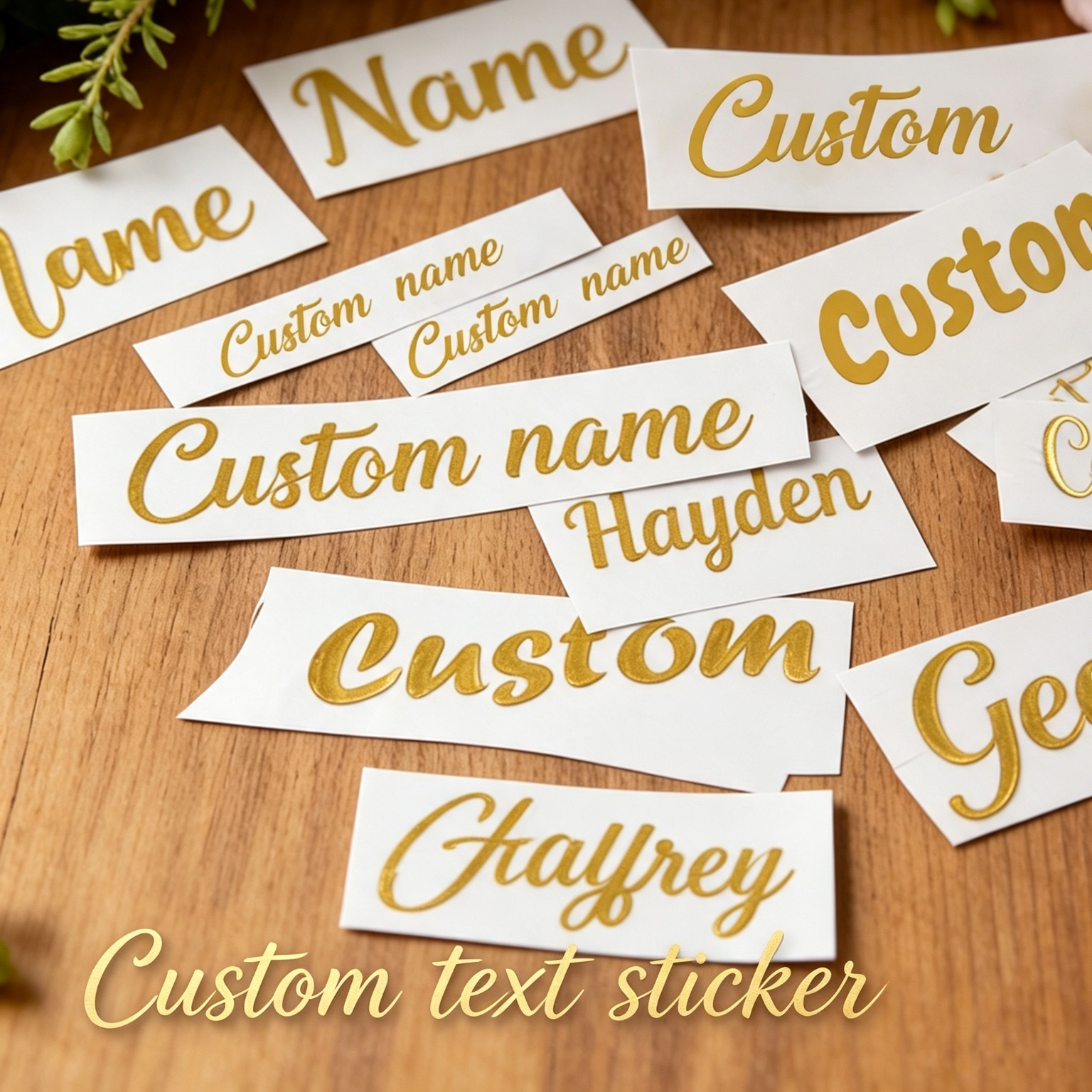 Personalised Candle Label - Custom Name Stickers, Custom Golden Crystal