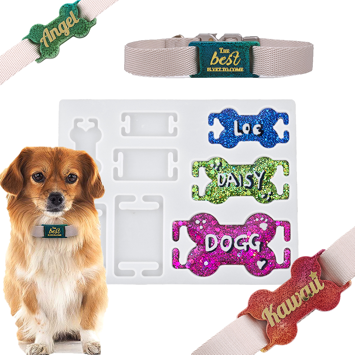 DIY Cat Dog ID Tag Silicone Mo - огляд і ціна Name Necklace Custom