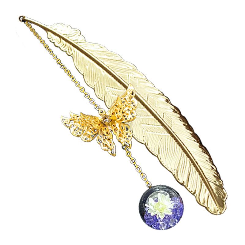 1PC Metal Bookmark Creative Im - огляд і ціна Dried Flower Bookmark