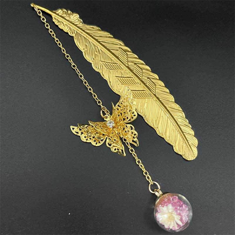 1PC Metal Bookmark Creative Im - огляд і ціна Dried Flower Bookmark