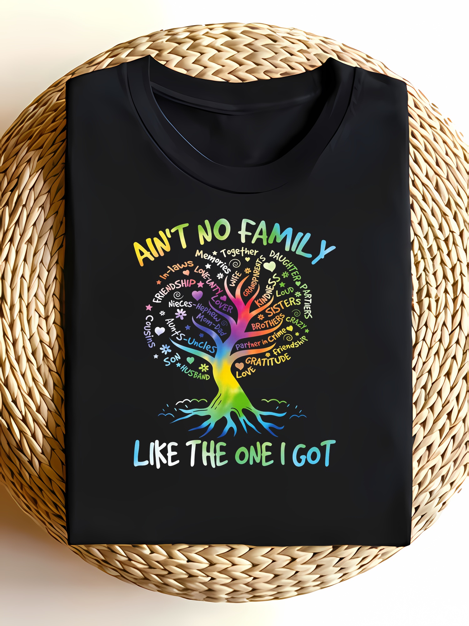 Casual Black Rainbow Family Tr - огляд і ціна Family Tree Print