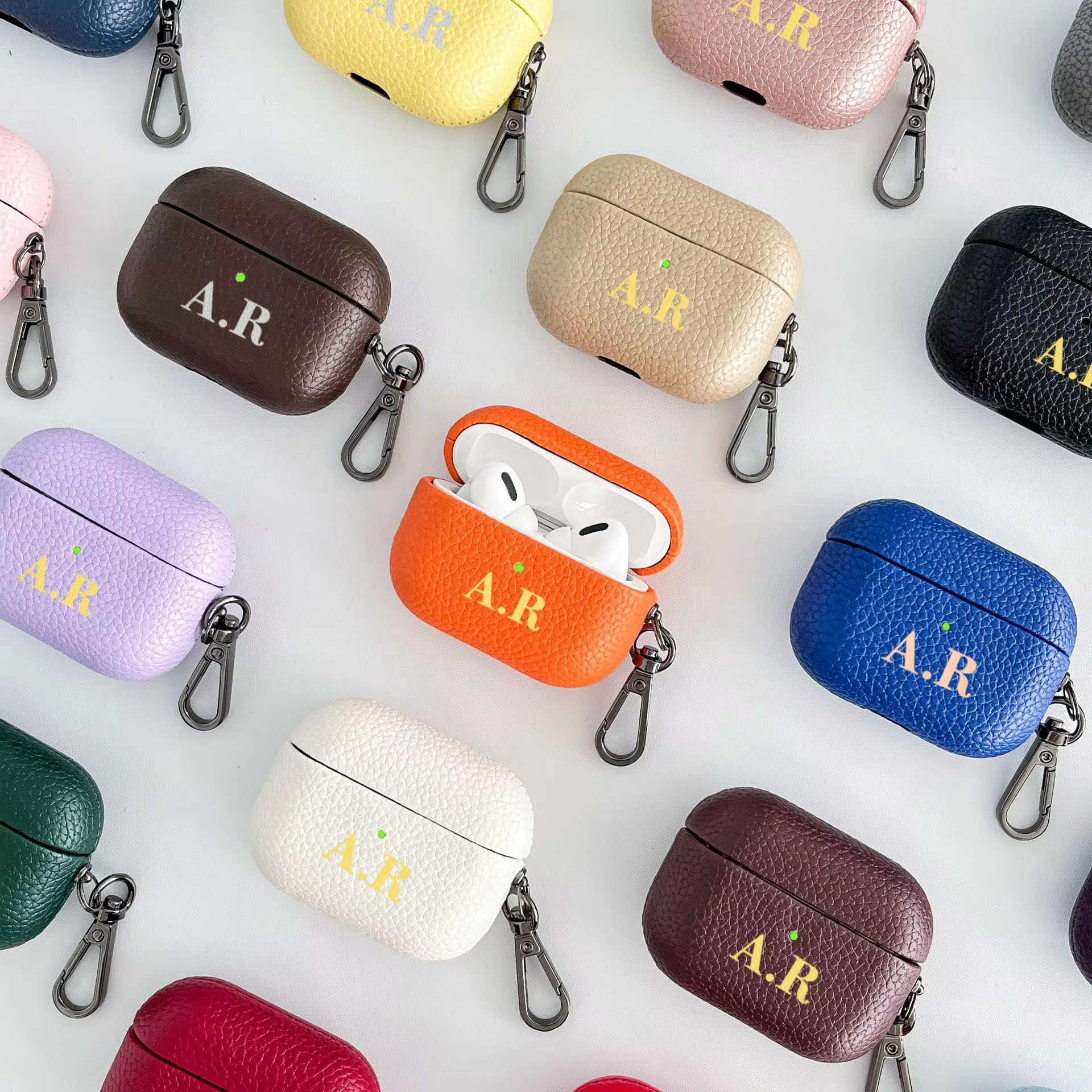 Personalized Initials Letters  - огляд і ціна Monogram Keychain Leather