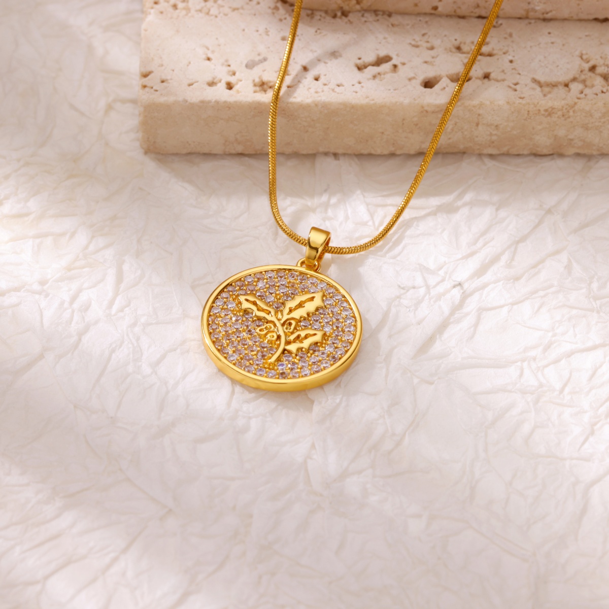 Zircon Flower Necklaces For Wo - огляд і ціна Birth Flower Necklace