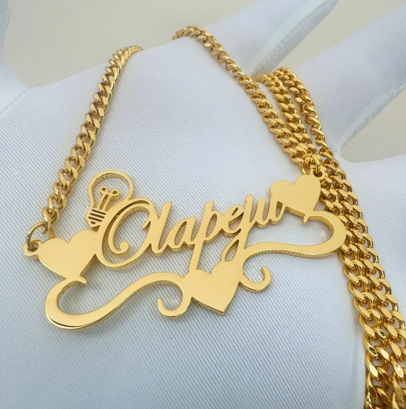Handcrafted Gold Color Name Ne - огляд і ціна Name Necklace Custom