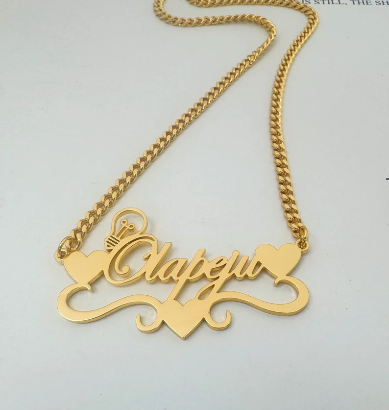 Handcrafted Gold Color Name Ne - огляд і ціна Name Necklace Custom