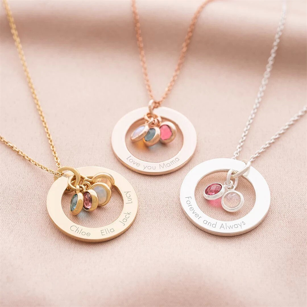Custom Birthstone Eternal Ring - огляд і ціна Birth Flower Necklace