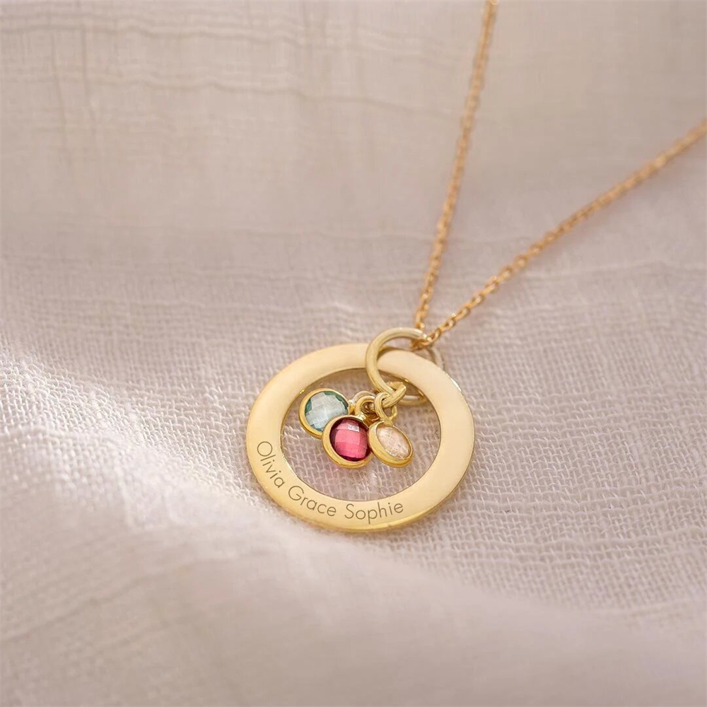 Custom Birthstone Eternal Ring - огляд і ціна Birth Flower Necklace