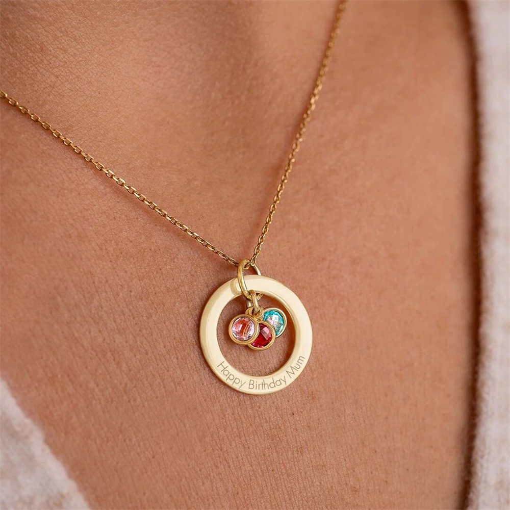 Custom Birthstone Eternal Ring - огляд і ціна Birth Flower Necklace