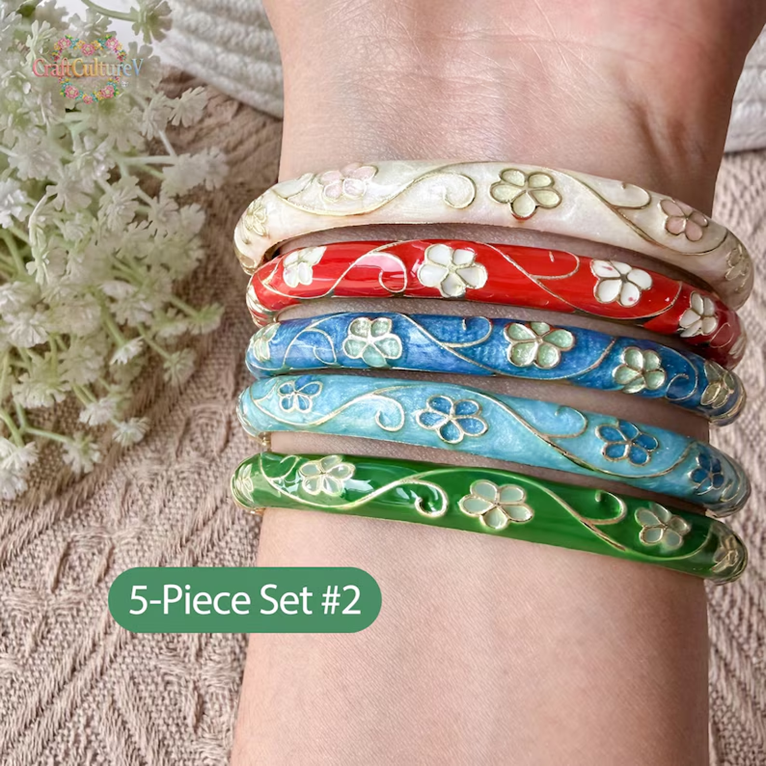 3/5PCS Enamel Cloisonné Bangle - огляд і ціна Coordinates Bracelet