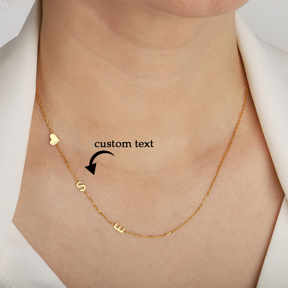 Custom Heart Sideways Letter I - огляд і ціна Name Necklace Custom