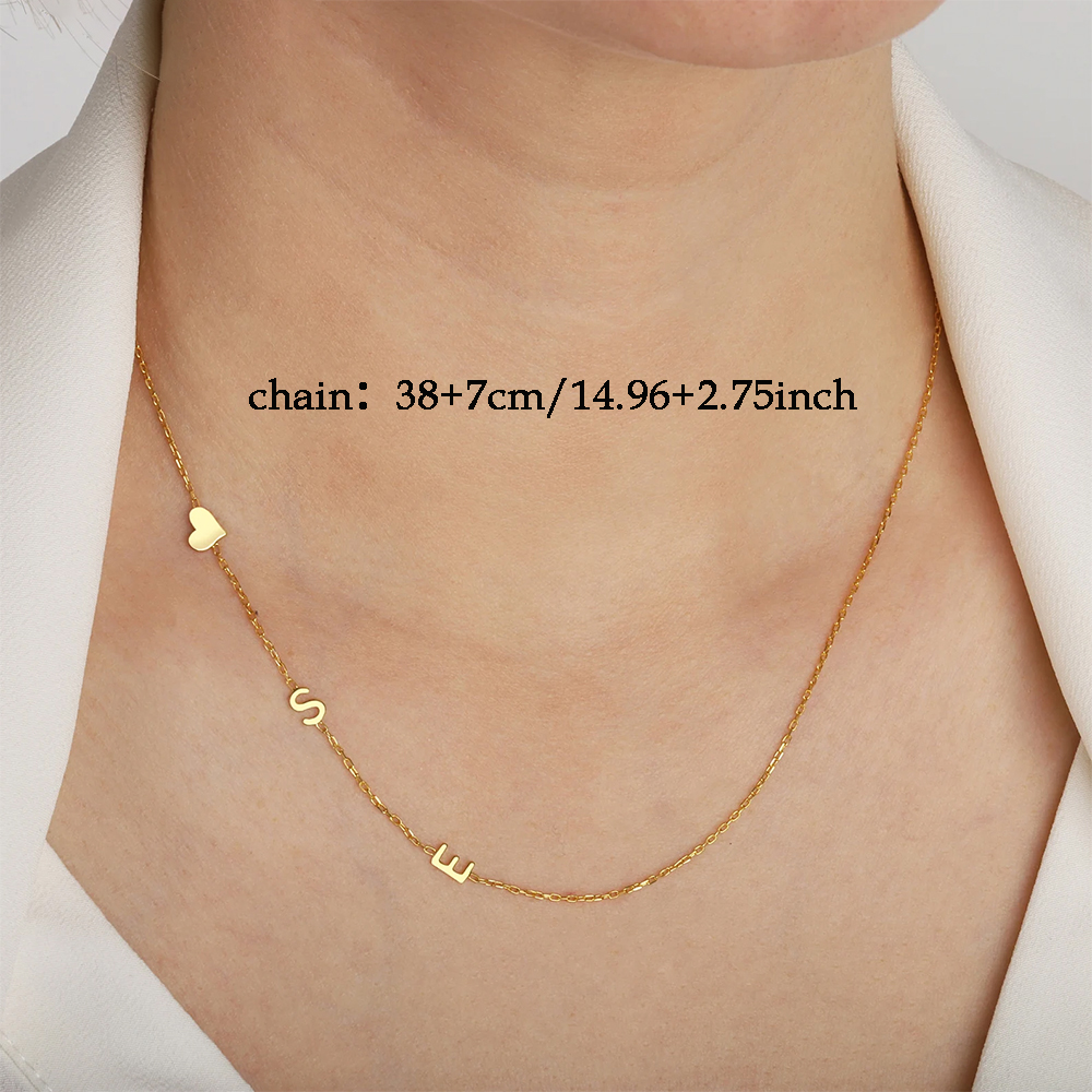 Custom Heart Sideways Letter I - огляд і ціна Name Necklace Custom