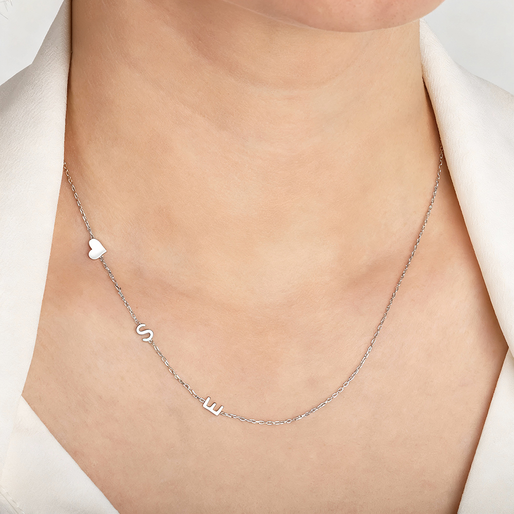 Custom Heart Sideways Letter I - огляд і ціна Name Necklace Custom