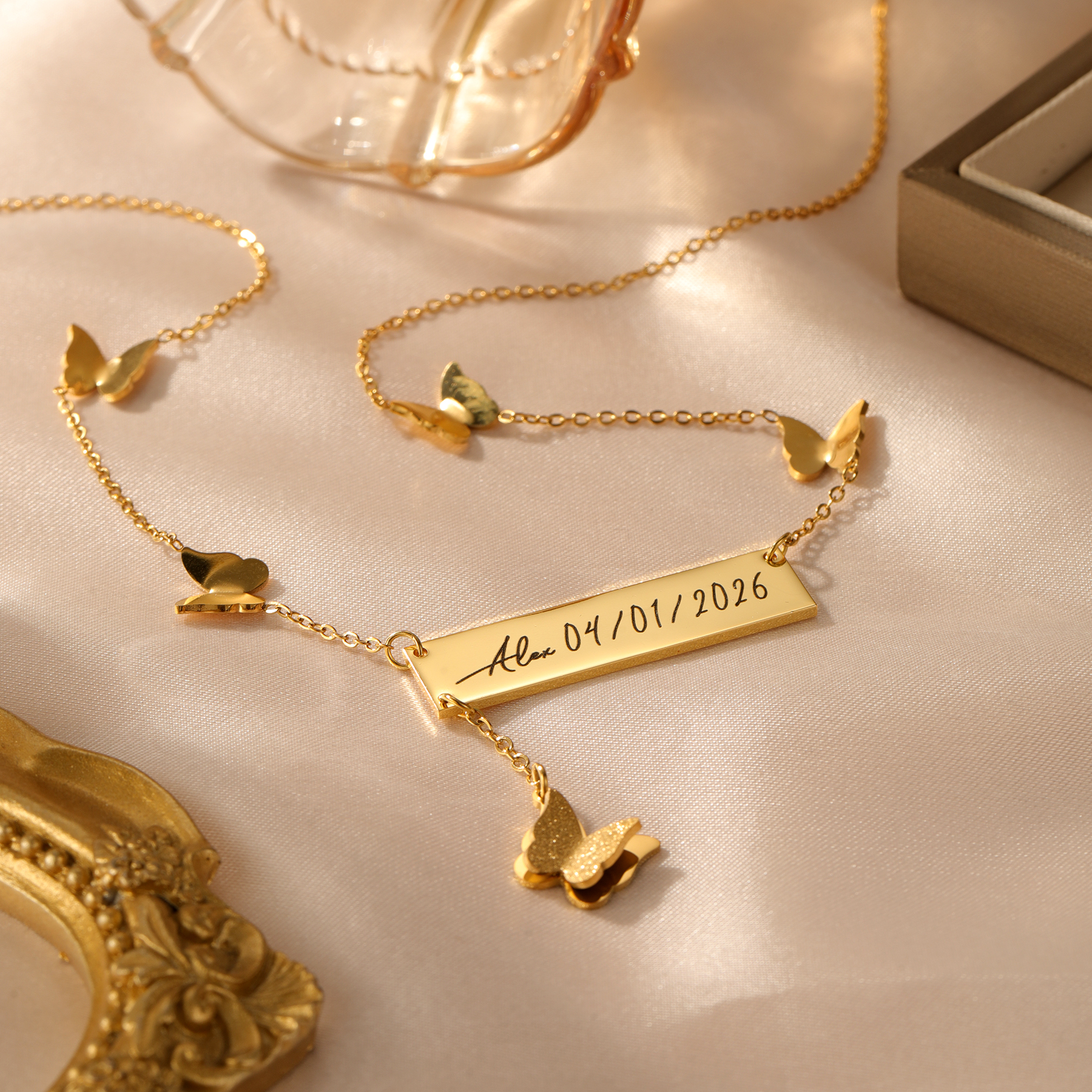 Personalized Butterfly Bar Nam - огляд і ціна Handwriting Necklace Bar