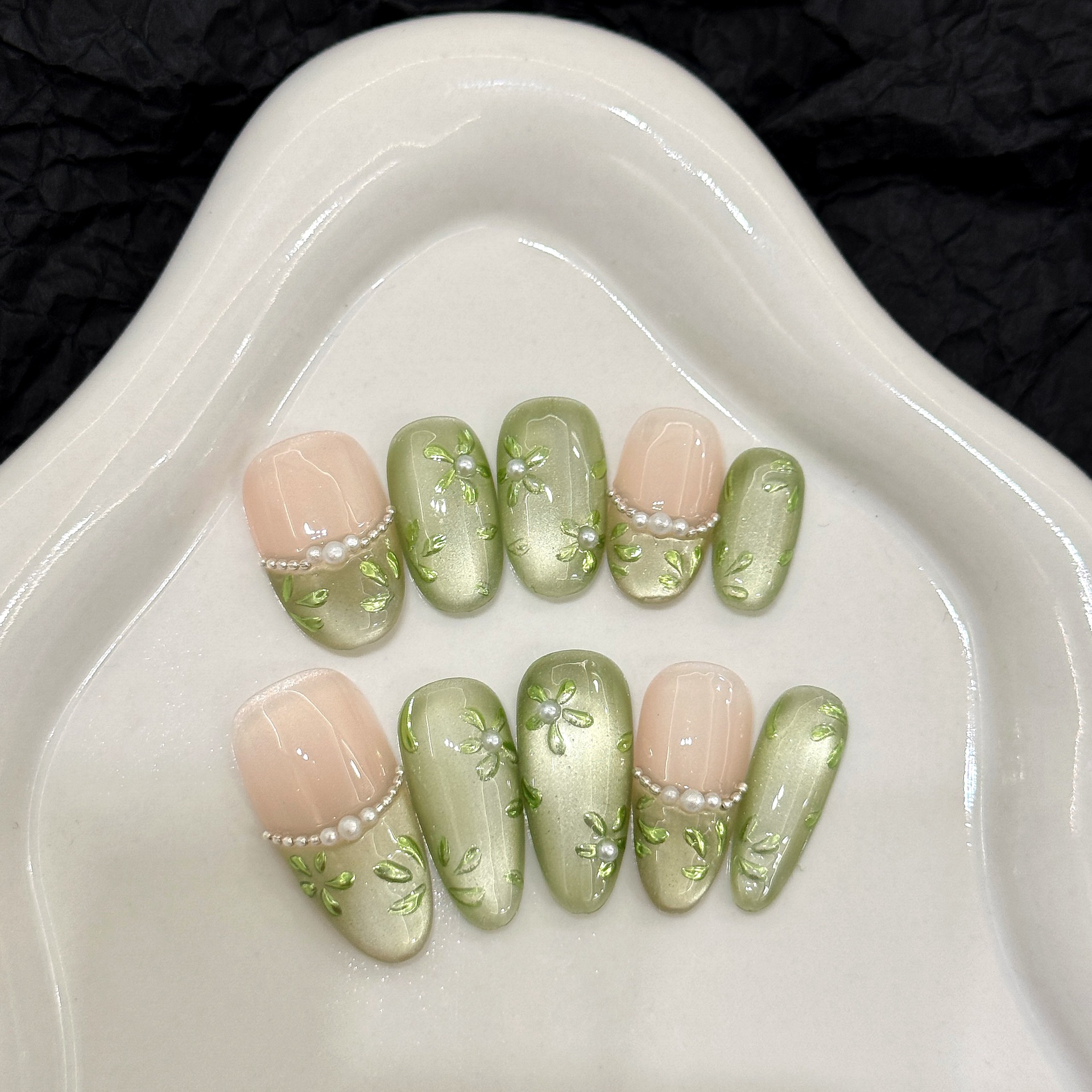 10pcs Handmade Press on Nails  - огляд і ціна Pressed Flower Art
