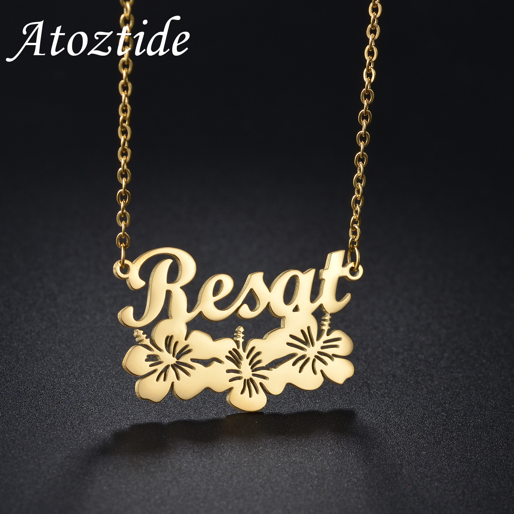Atoztide Personalized Custom P - огляд і ціна Birth Flower Necklace