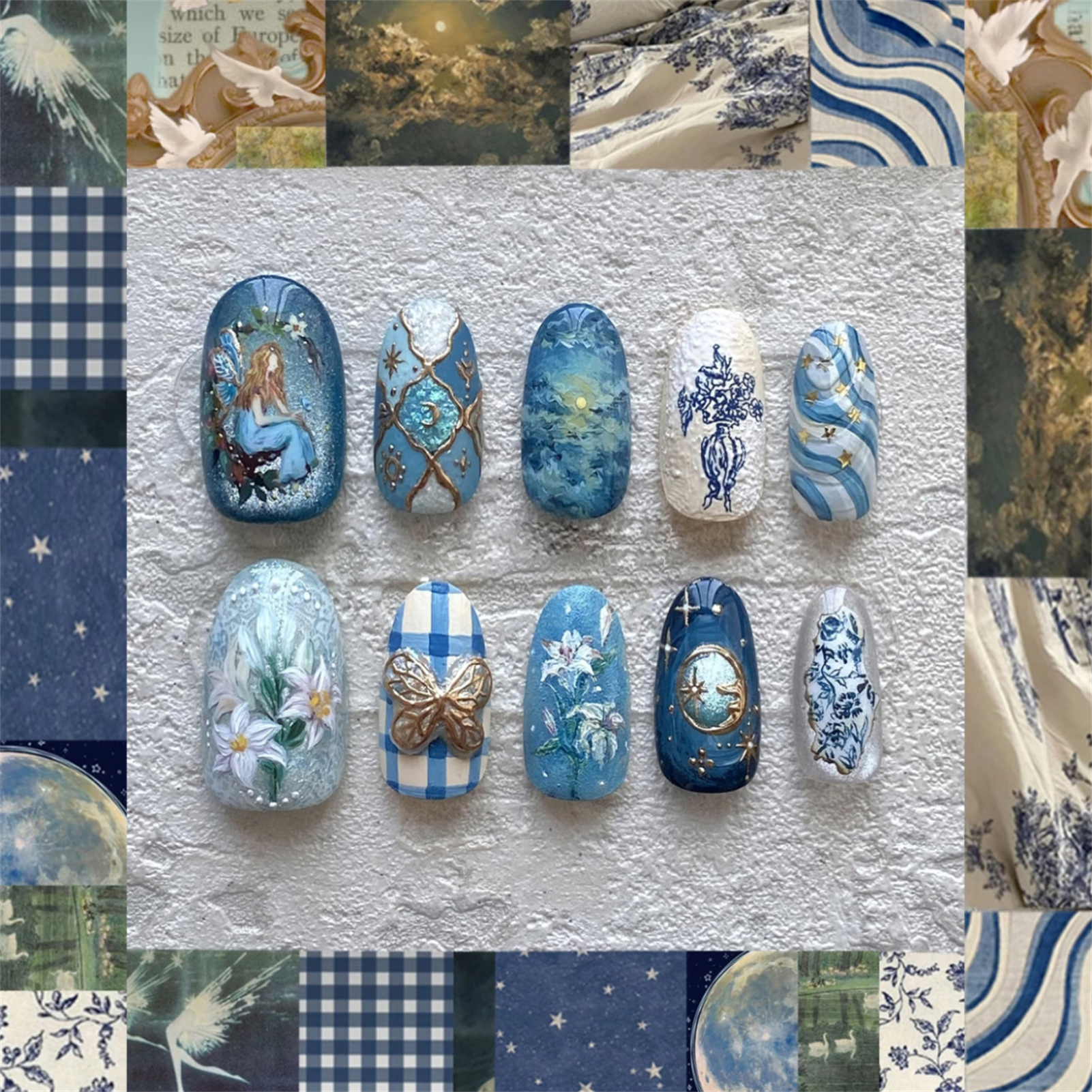 24pcs Vintage Garden Fake Nail - огляд і ціна Pressed Flower Art