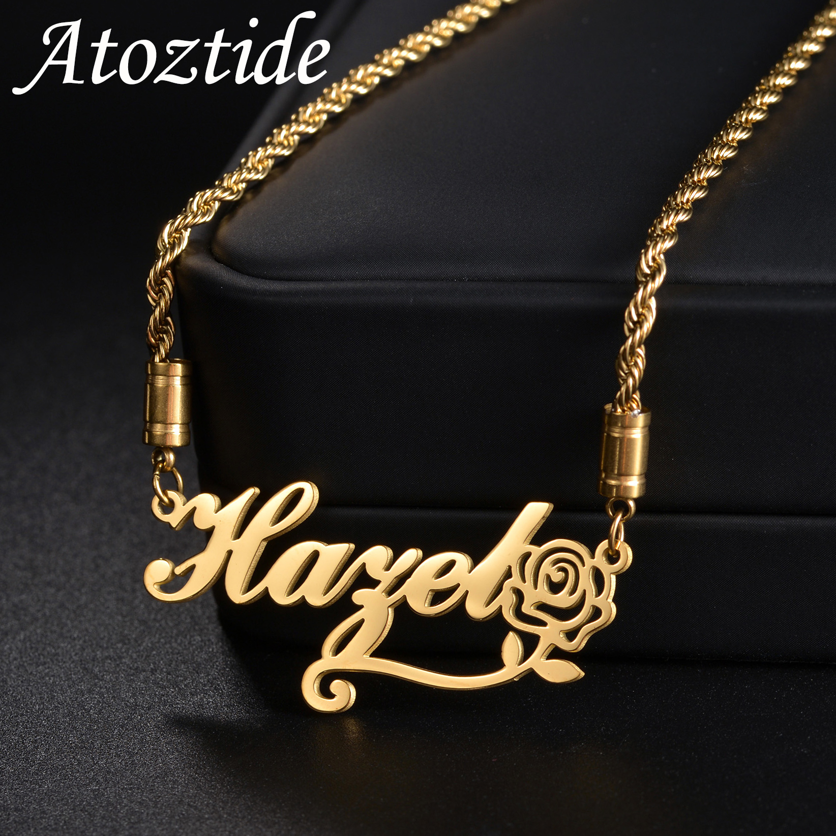 Atoztide Personalized Custom N - огляд і ціна Birth Flower Necklace