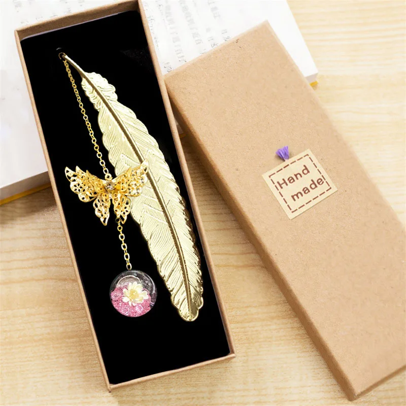 1pc Chinese Style Metal Feathe - огляд і ціна Dried Flower Bookmark