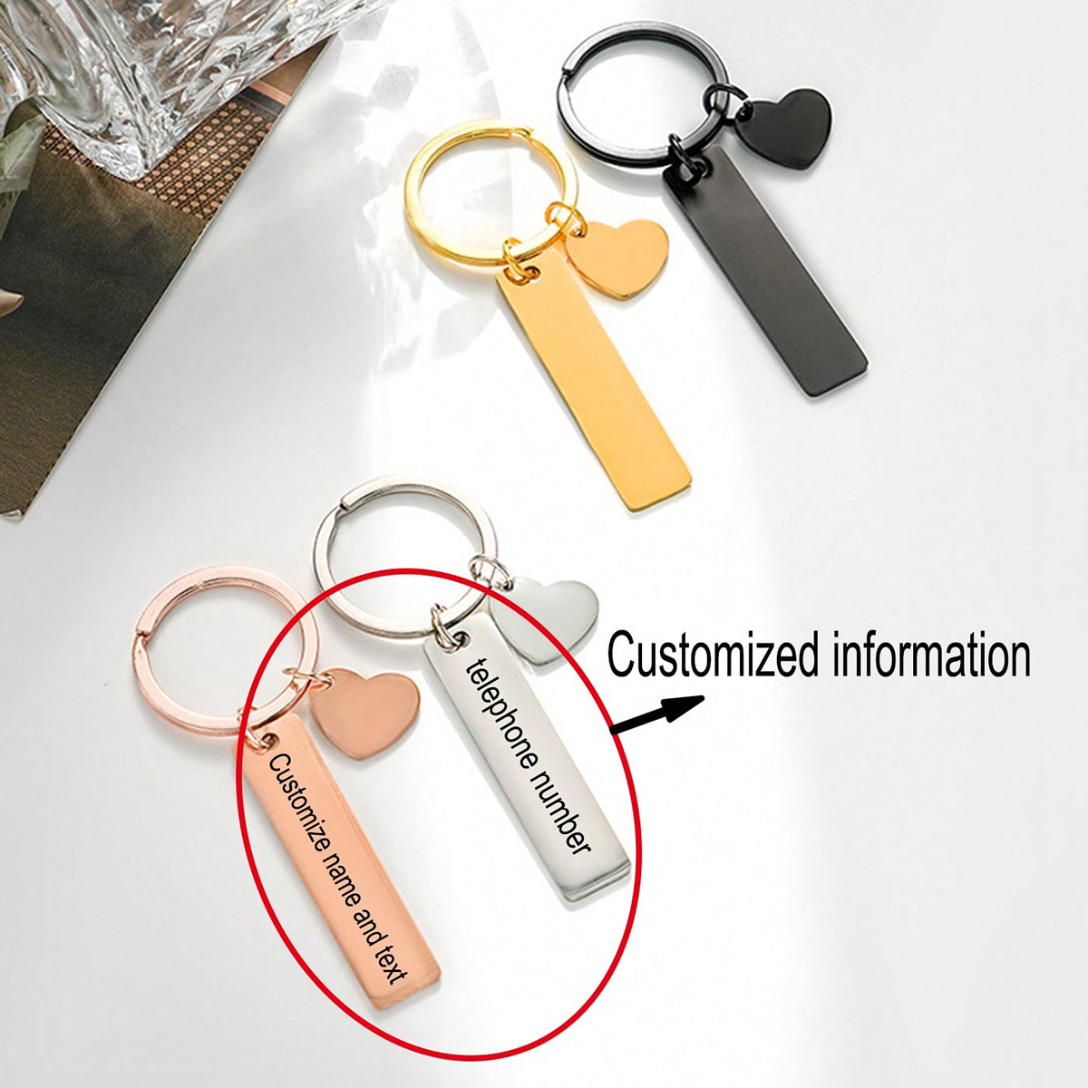 Custom Text Keychain Personali - огляд і ціна Initial Ring Custom