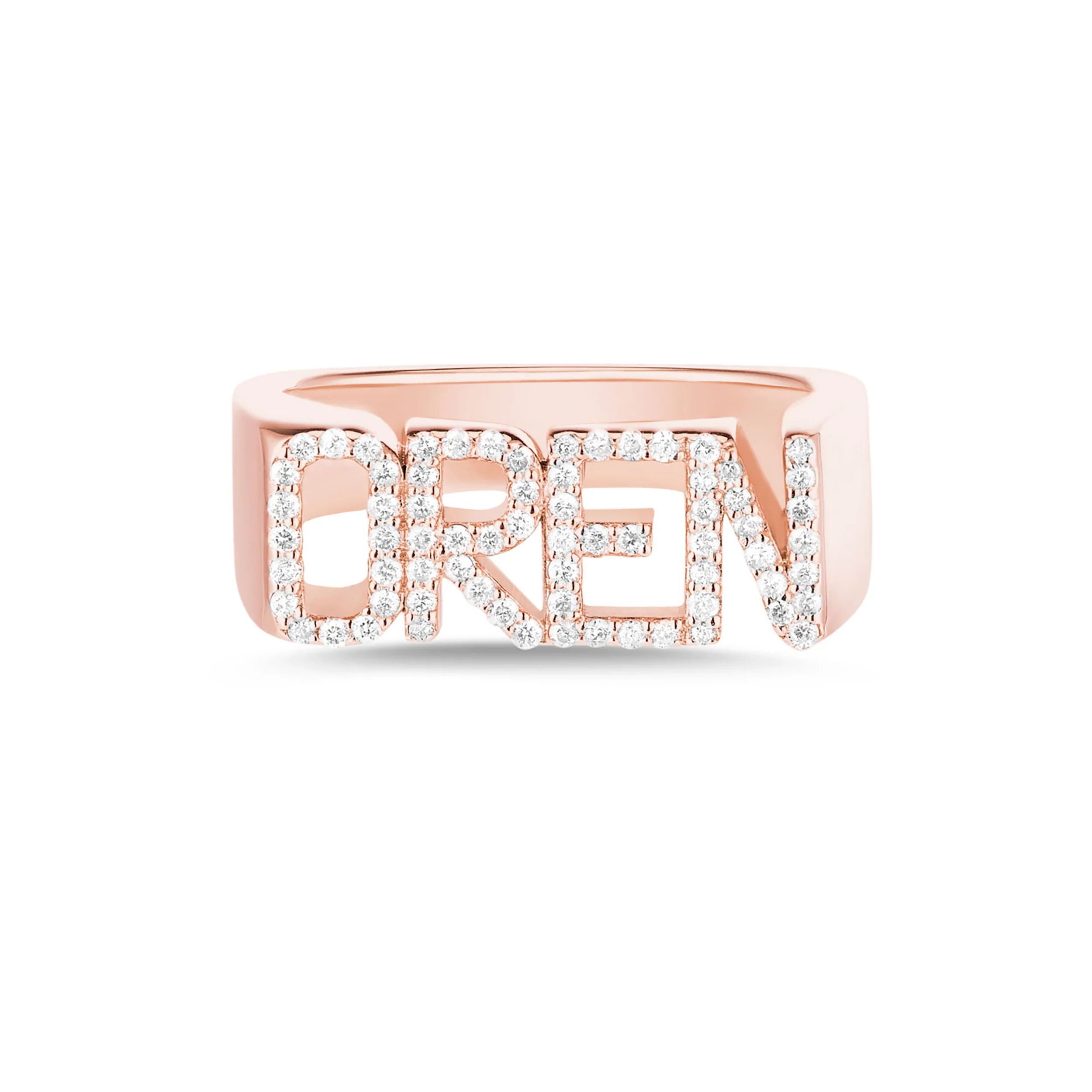 3D Name Ring Custom Diamond Na - огляд і ціна Initial Ring Custom