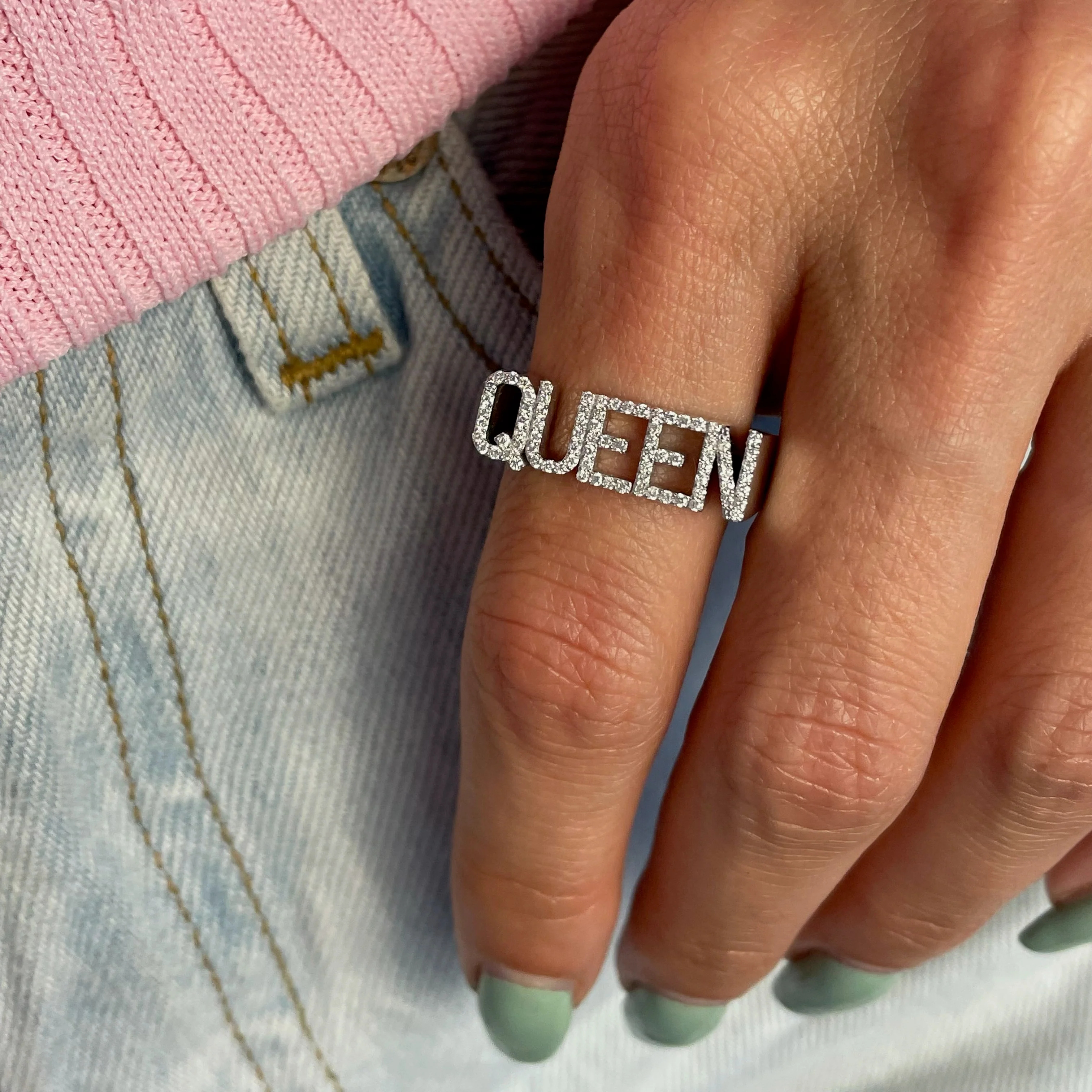 3D Name Ring Custom Diamond Na - огляд і ціна Initial Ring Custom