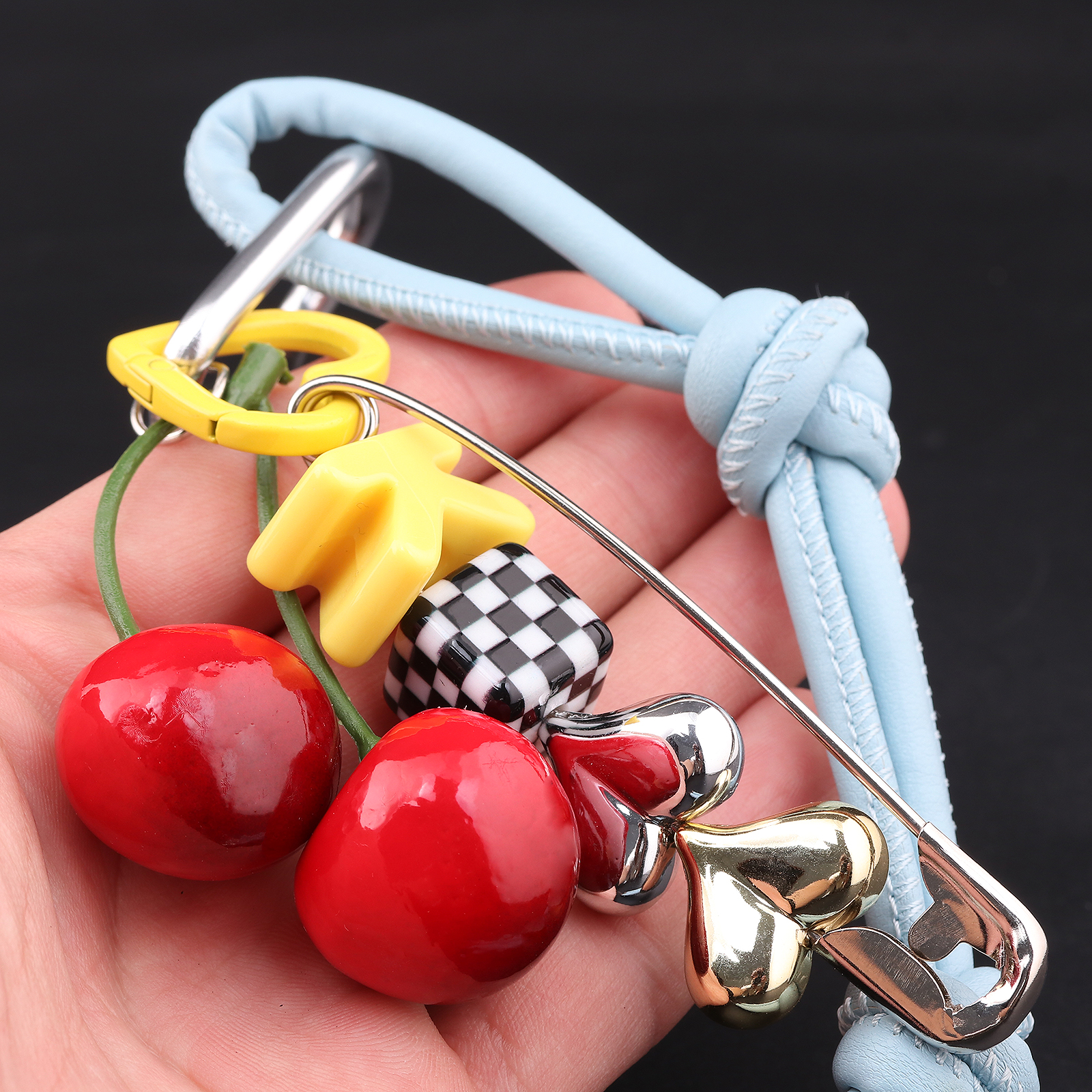 Y2k Cute Cherry Alphabet PU Le - огляд і ціна Monogram Keychain Leather