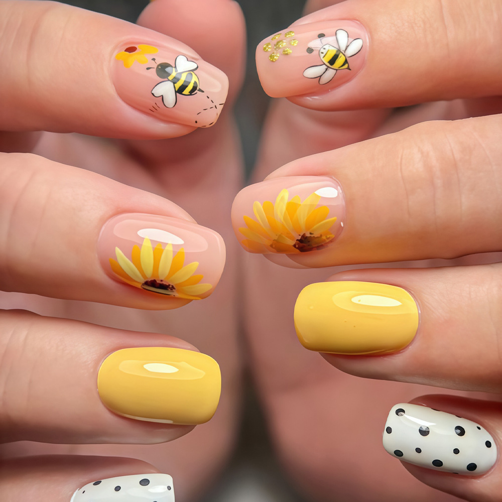 Short Square fake nails for wo - огляд і ціна Pressed Flower Art