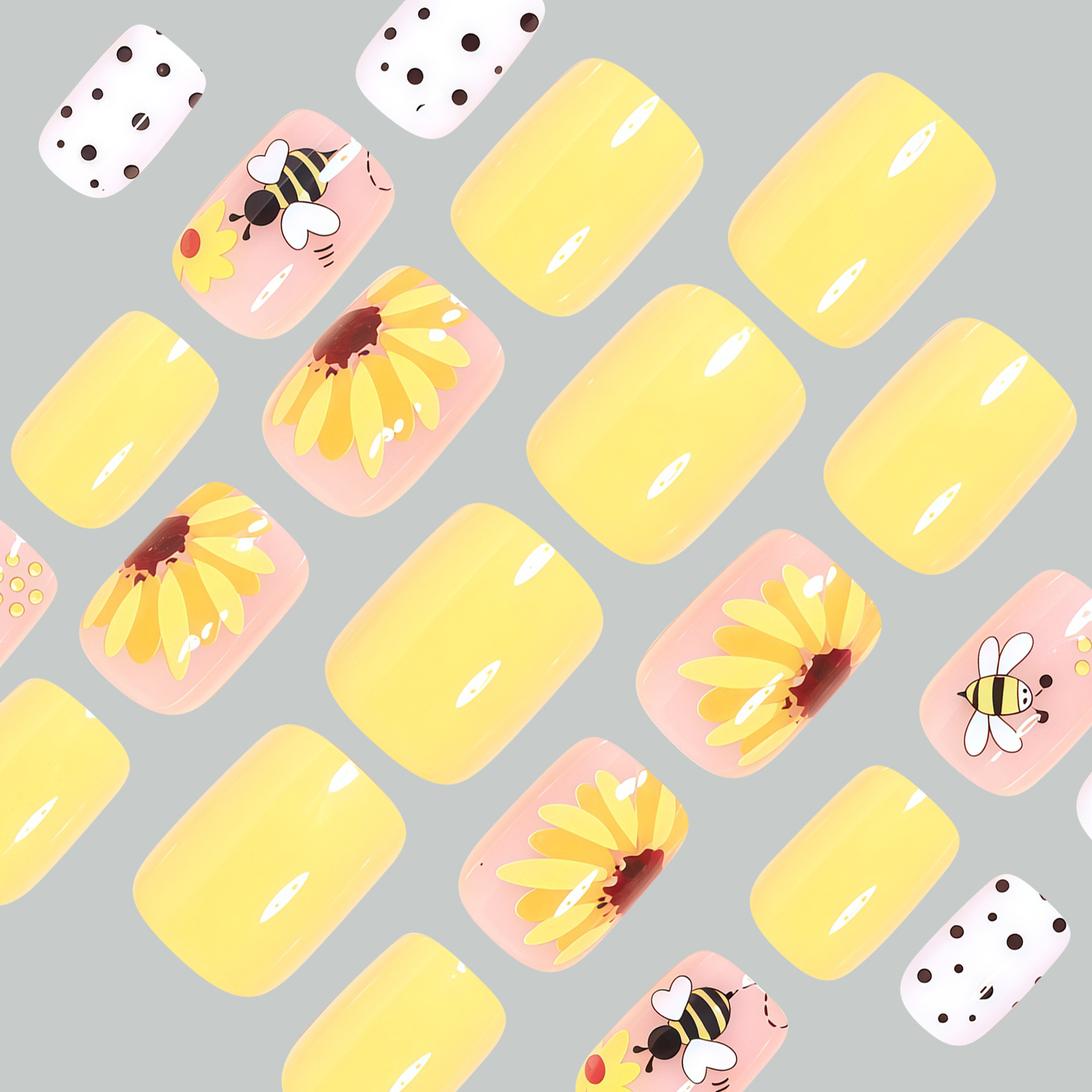 Short Square fake nails for wo - огляд і ціна Pressed Flower Art