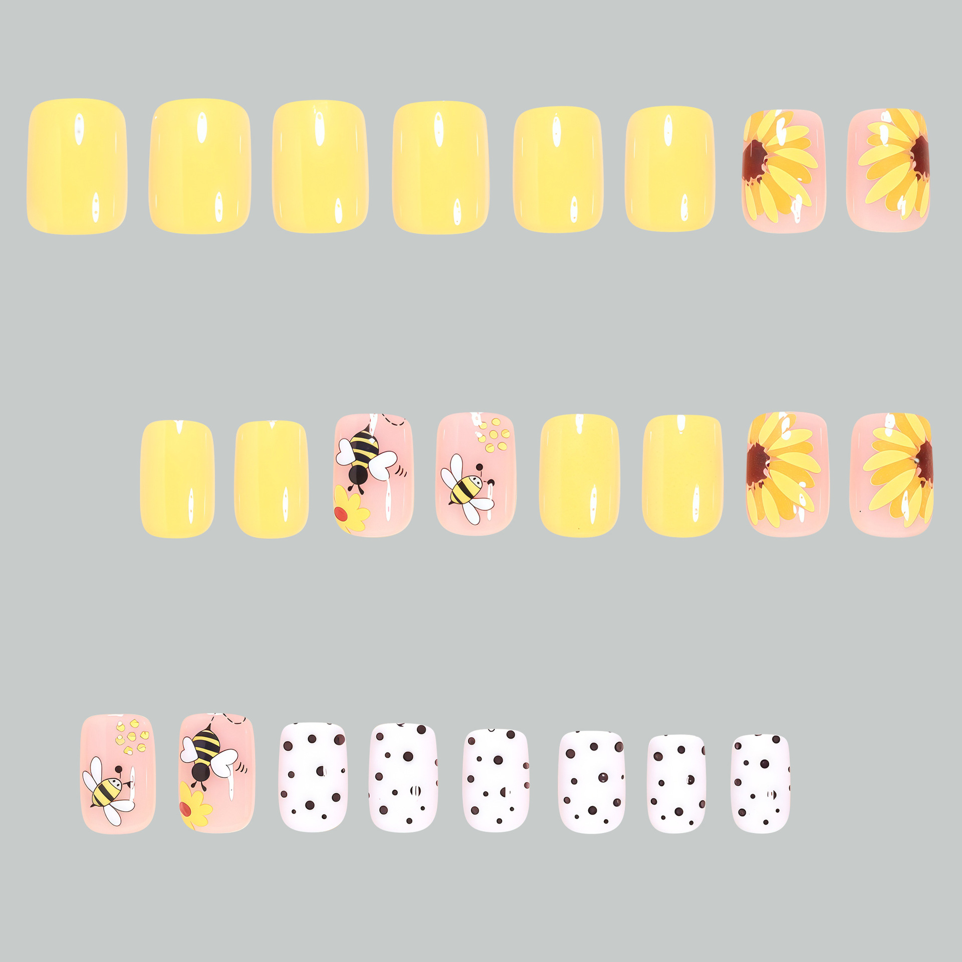 Short Square fake nails for wo - огляд і ціна Pressed Flower Art