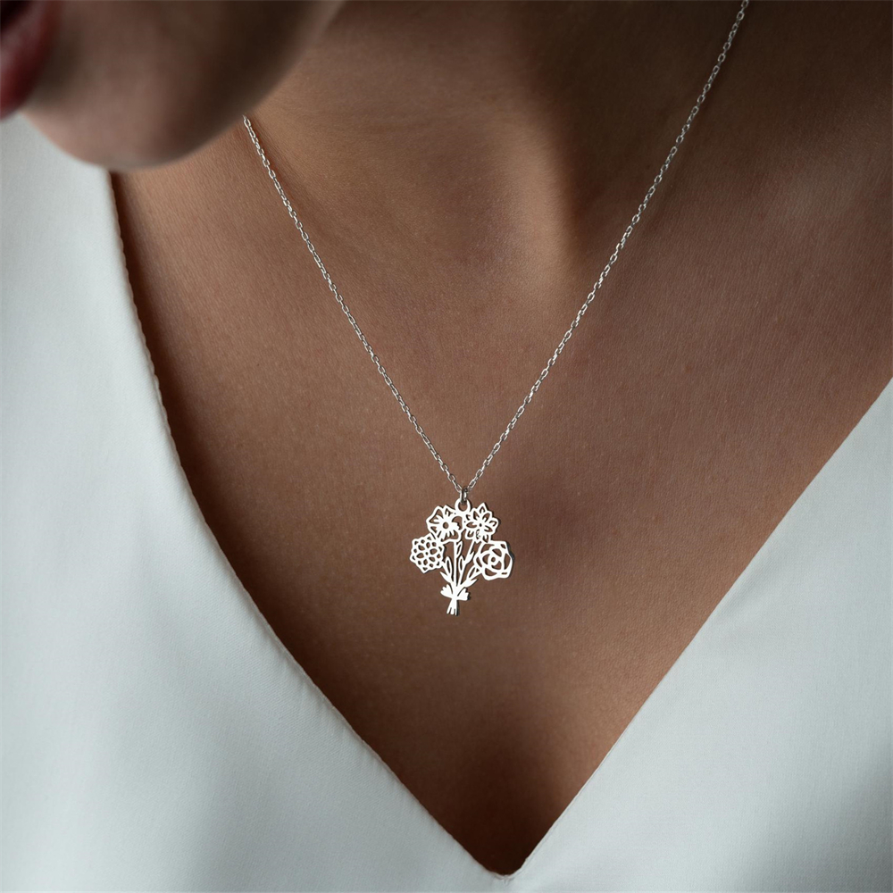 Personalized Birth Flower Bouq - огляд і ціна Birth Flower Necklace
