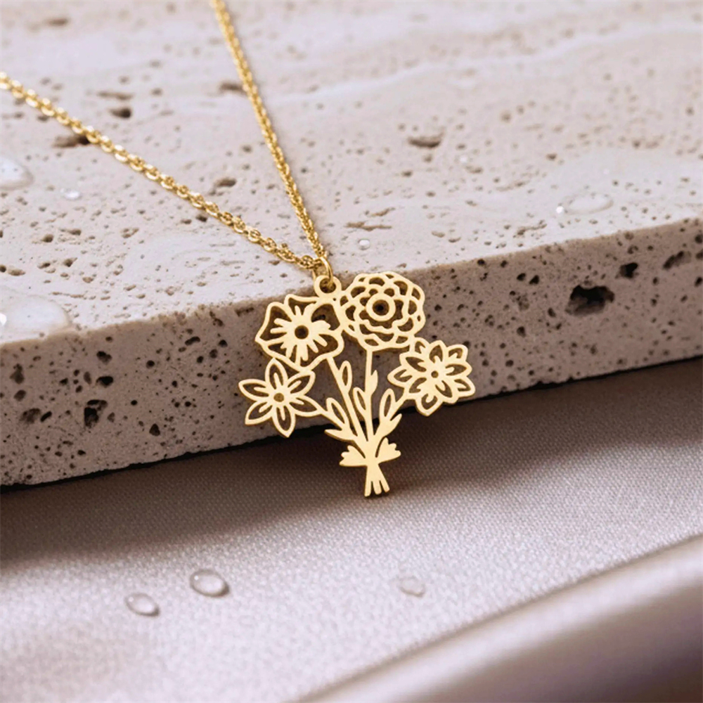 Personalized Birth Flower Bouq - огляд і ціна Birth Flower Necklace