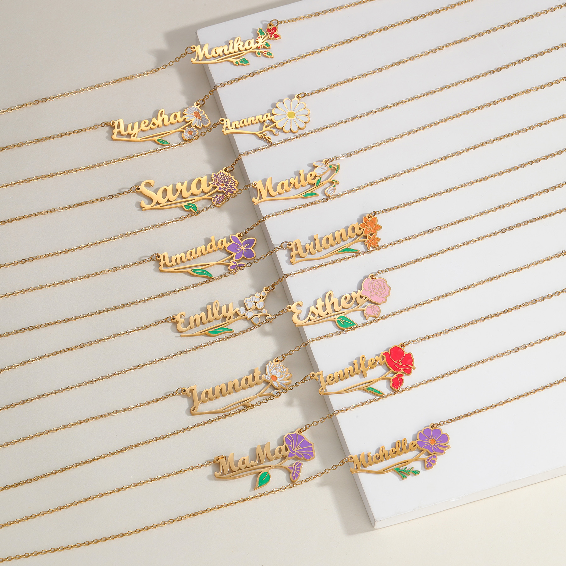 Acheerup Personalized Name UV  - огляд і ціна Birth Flower Necklace