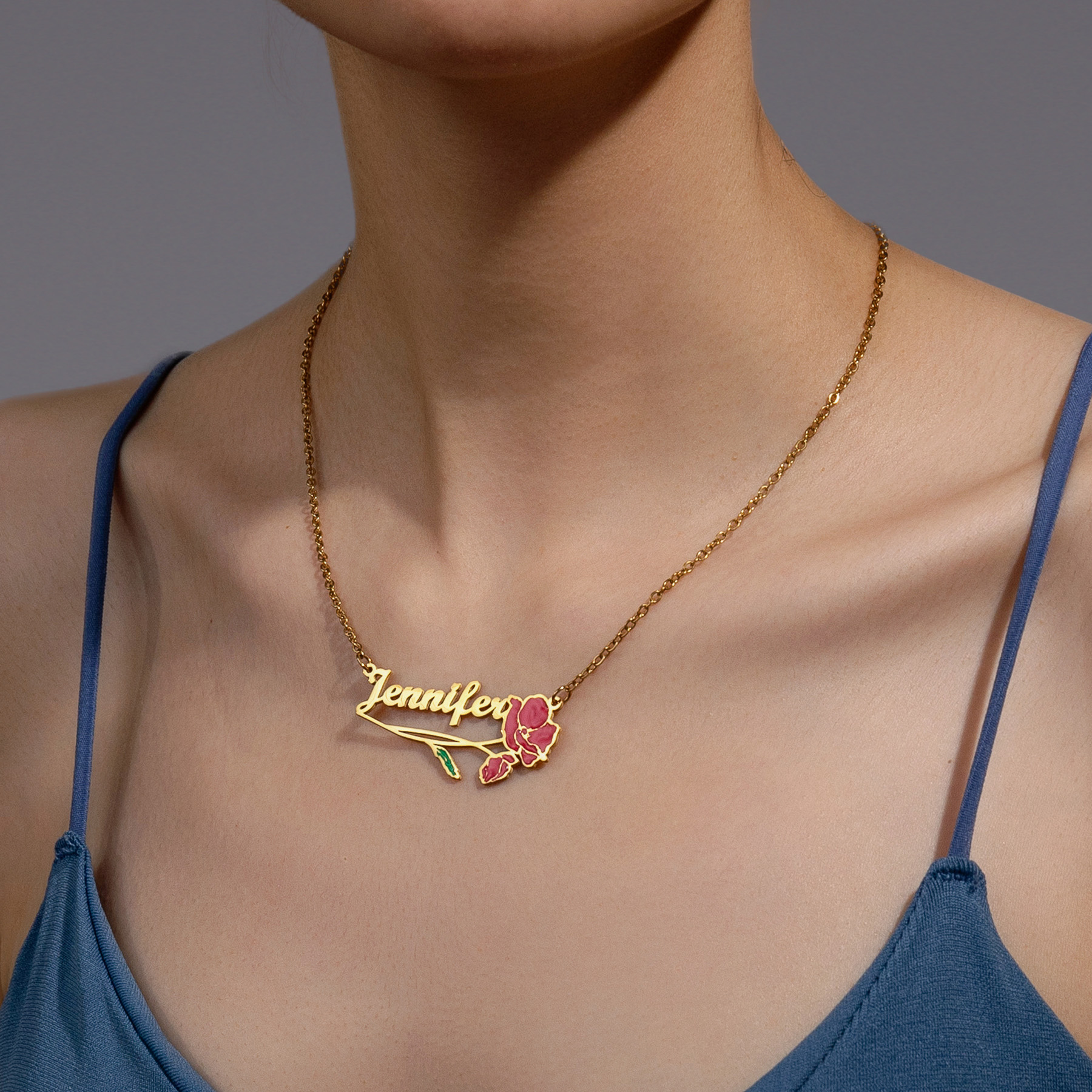Acheerup Personalized Name UV  - огляд і ціна Birth Flower Necklace