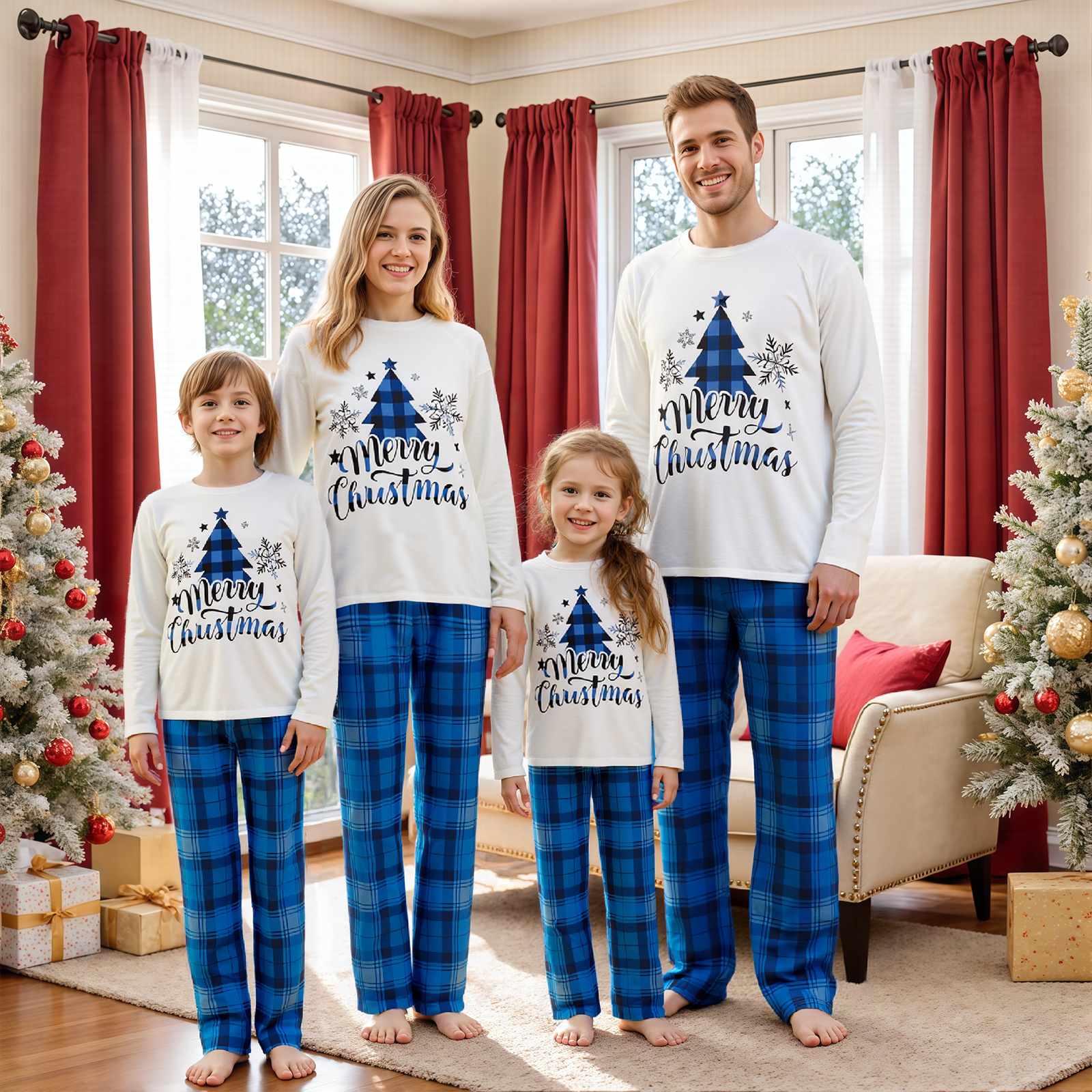 Family Matching Christmas Paja - огляд і ціна Family Tree Print