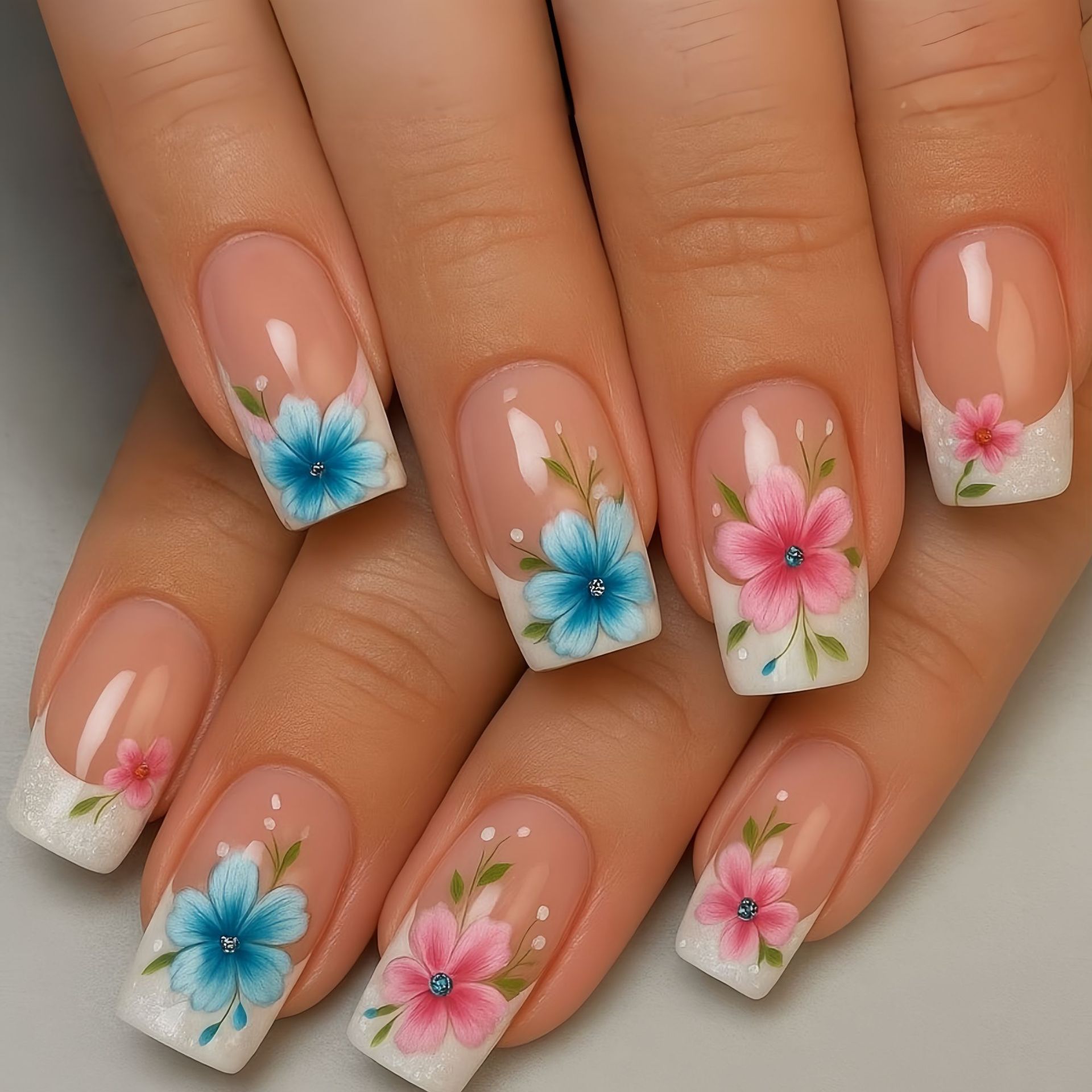 Short Medium fake nails for wo - огляд і ціна Pressed Flower Art