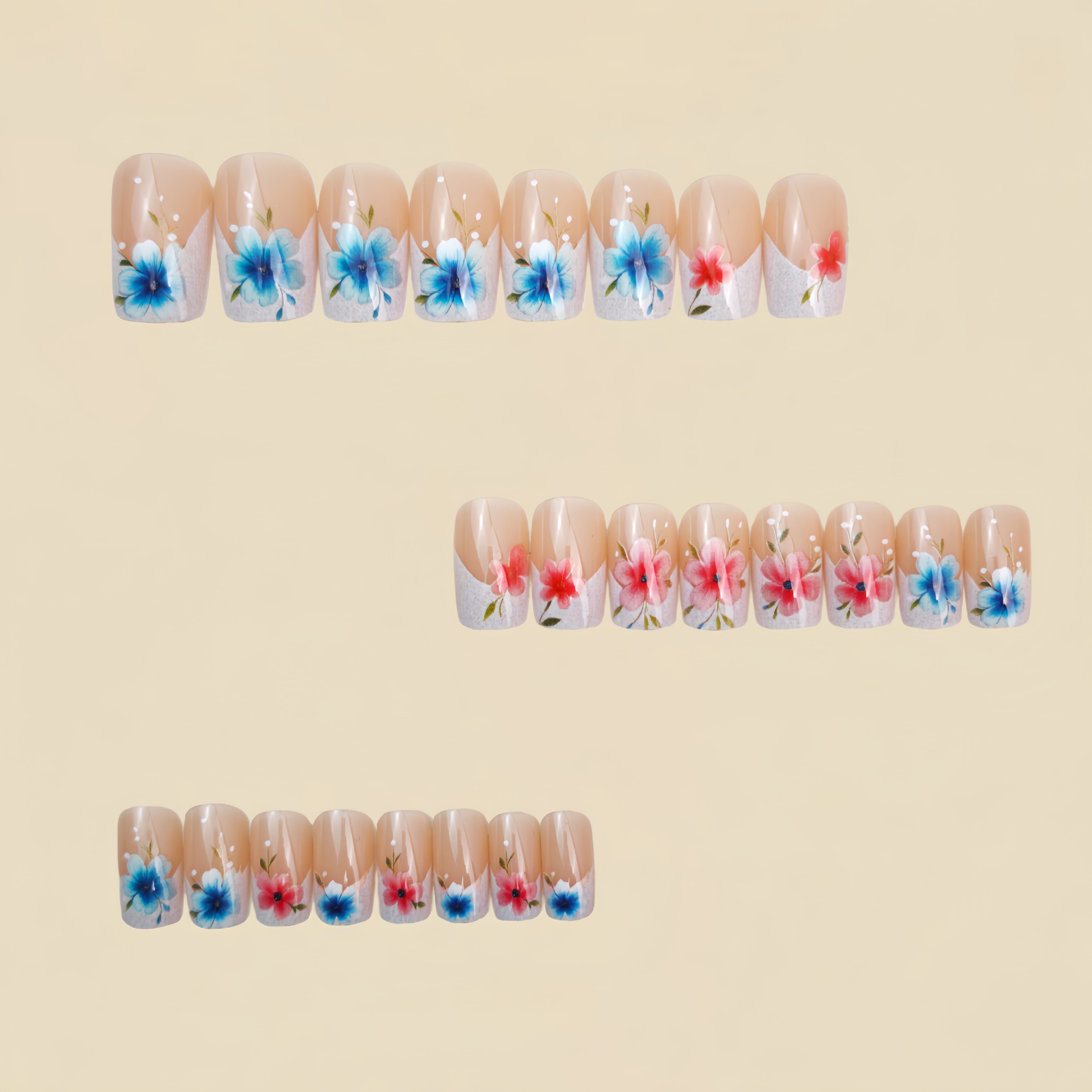 Short Medium fake nails for wo - огляд і ціна Pressed Flower Art