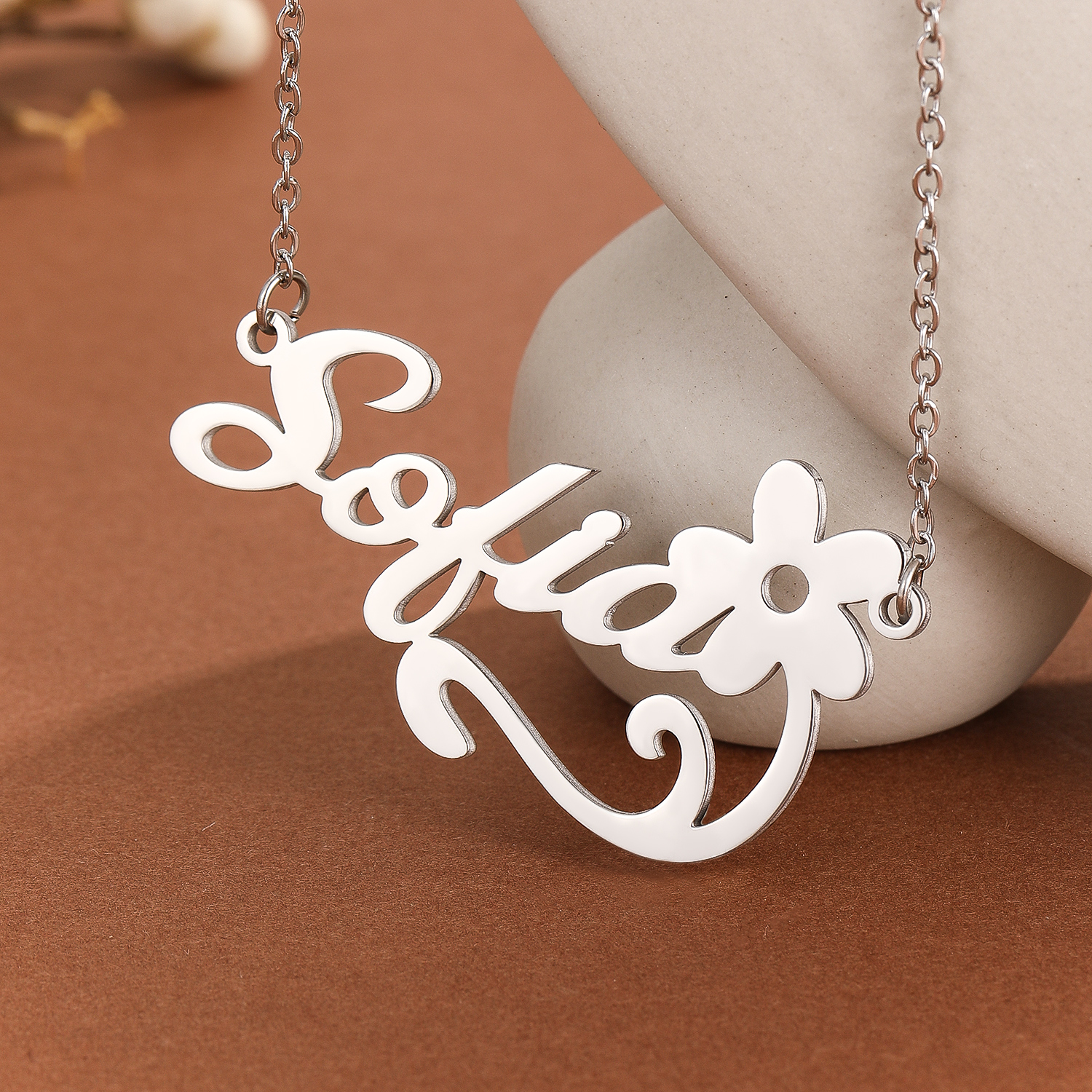 Stainless Steel Flower Letter  - огляд і ціна Name Necklace Custom
