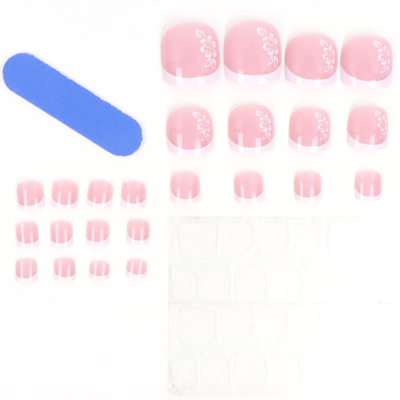 24PCS Short Square Pink With A - огляд і ціна Pressed Flower Art