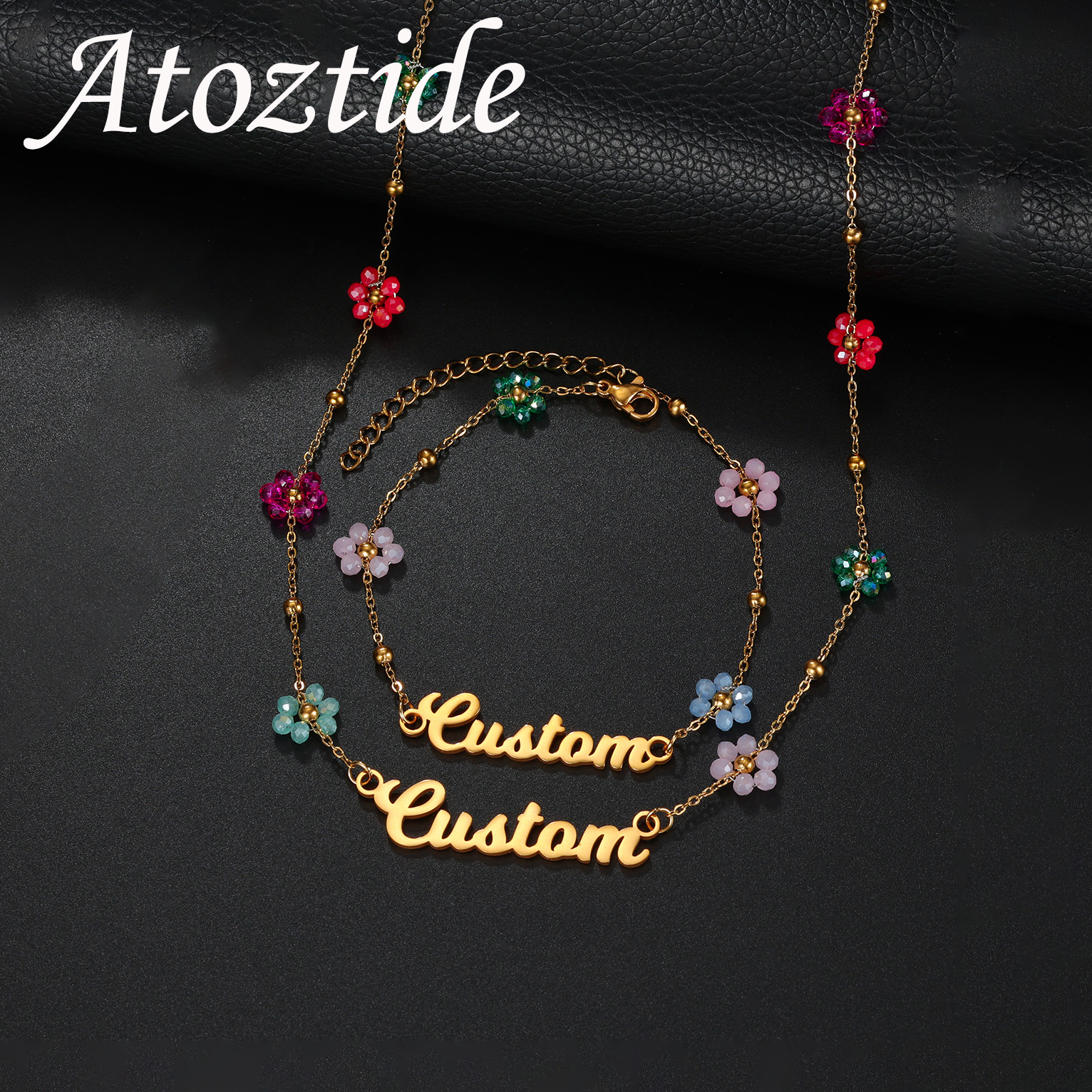 Atoztide Custom Name Jewelry S - огляд і ціна Birth Flower Necklace
