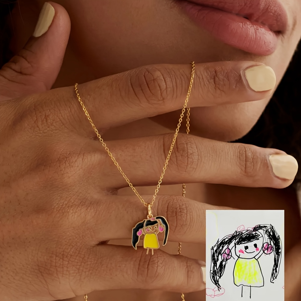 Children's Drawing Making Pend - огляд і ціна Name Necklace Custom