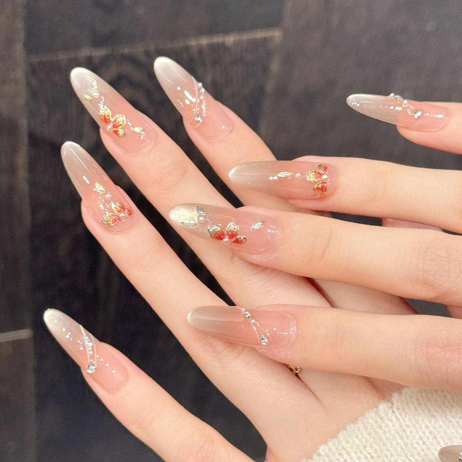 10pcs Handmade Fake Nails Pres - огляд і ціна Pressed Flower Art