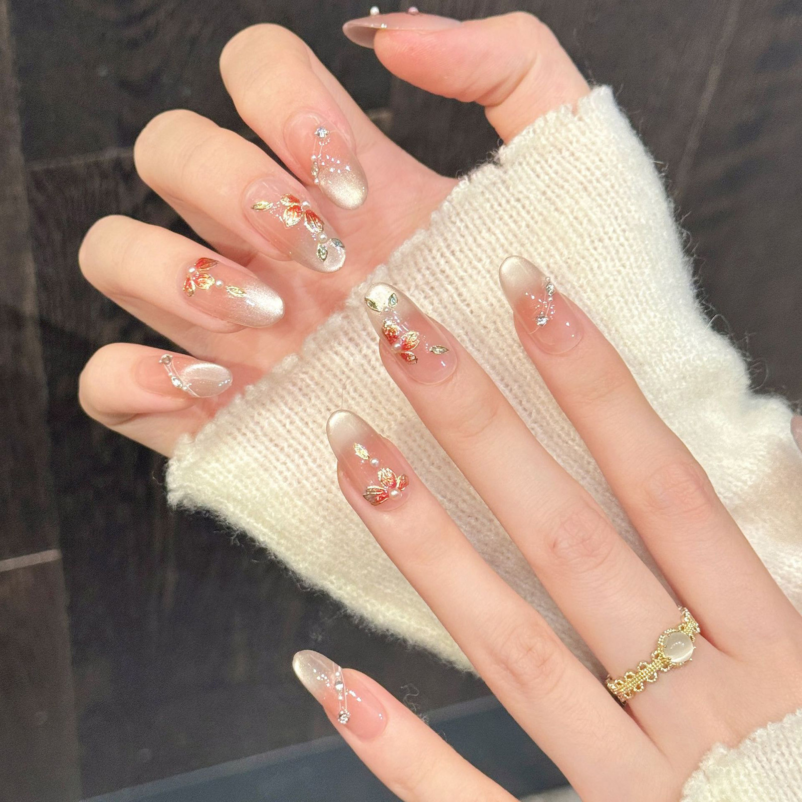 10pcs Handmade Fake Nails Pres - огляд і ціна Pressed Flower Art