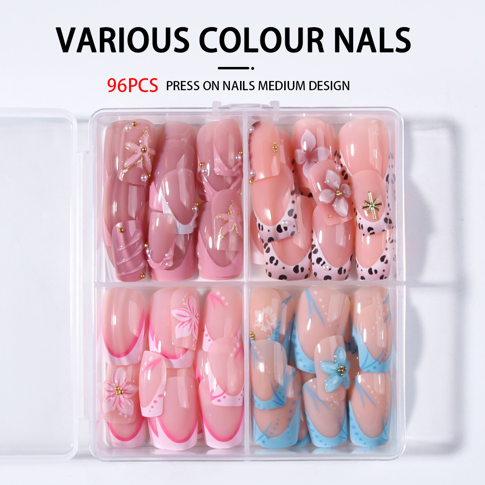 96Pcs(4Mixed) Square shape Nai - огляд і ціна Pressed Flower Art