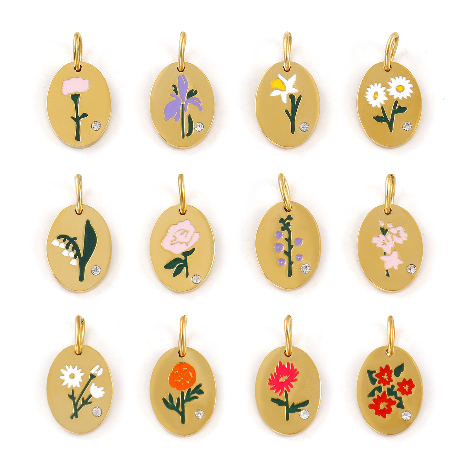 1 Piece 304 Stainless Steel Bi - огляд і ціна Birth Flower Necklace