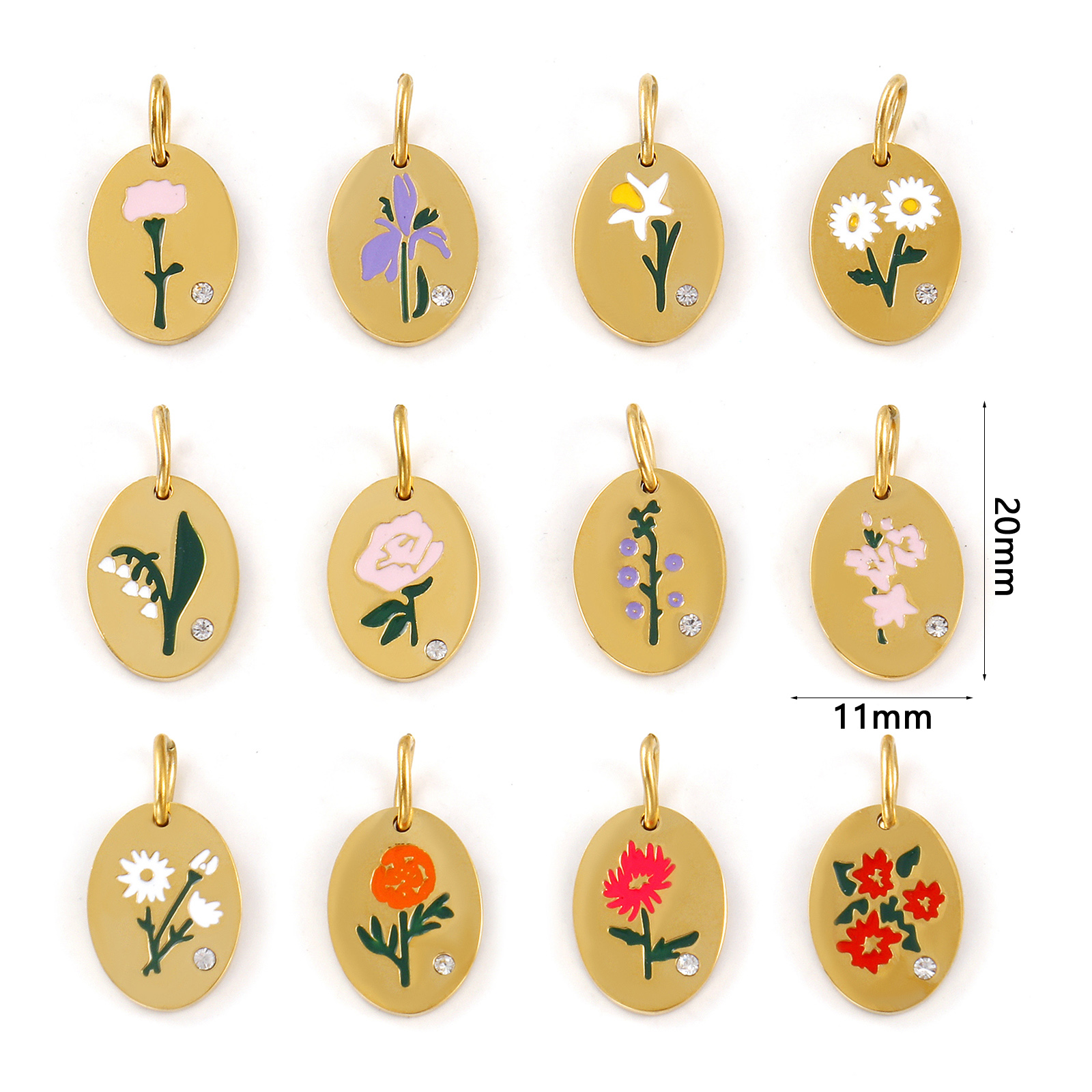 1 Piece 304 Stainless Steel Bi - огляд і ціна Birth Flower Necklace