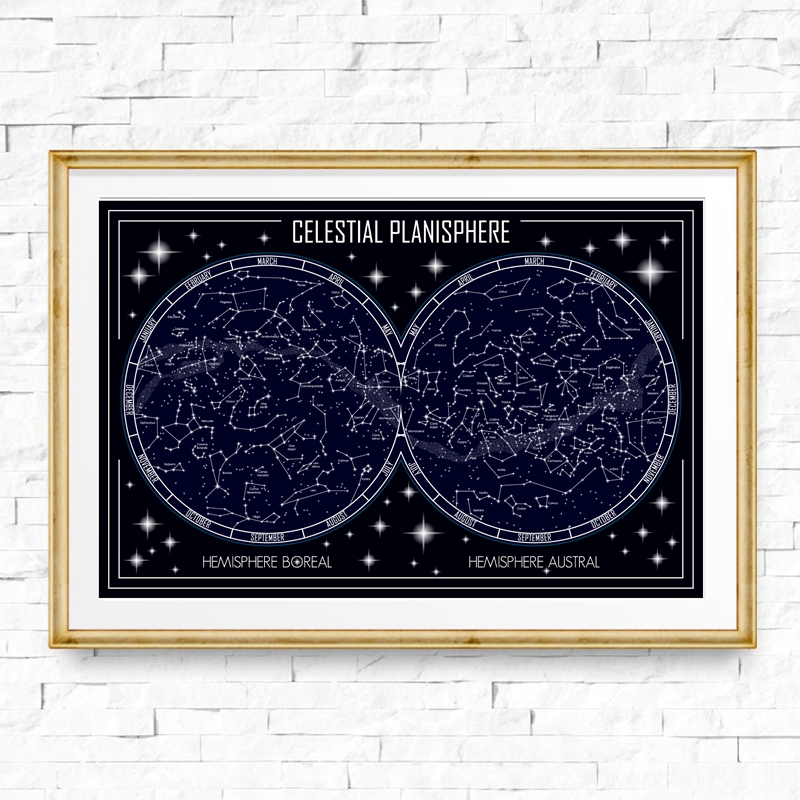 Celestial Planisphere Map Canv - огляд і ціна Custom Star Map